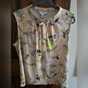 Liz Clairborne Sleeveless, XL, Peach/Yellow/Black